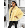 Žlutý faux fur huňatý kožešinový kabátek MORVEN