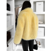 Žlutý faux fur huňatý kožešinový kabátek MORVEN