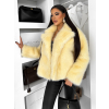 Žlutý faux fur huňatý kožešinový kabátek MORVEN