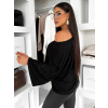 Černé oversize triko BRISK s 3/4 rukávem