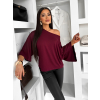 Vínové oversize triko BRISK s 3/4 rukávem