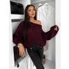 Vínový pletený široký oversize svetr MYRALI