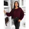 Vínový pletený široký oversize svetr MYRALI