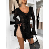 Černé krajkované krátké šaty KELMORY