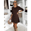 Hnědé áčkové podzimní krátké šaty HYNORA
