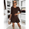 Hnědé áčkové podzimní krátké šaty HYNORA