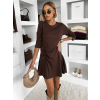 Hnědé áčkové podzimní krátké šaty HYNORA