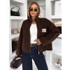 Tmavě hnědá plyšová mikina EVIONNE