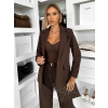 Tmavě hnědý elegantní kostýmový kostýmek CARISIA