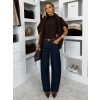 Tmavě modré high waist džíny DENVIRA