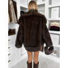 Hnědý kožešinový faux fur kabátek MINVERO
