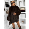 Hnědý kožešinový faux fur kabátek MINVERO