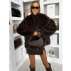 Hnědý kožešinový faux fur kabátek MINVERO