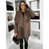 Hnědý kabát KARNELI s kožíškem