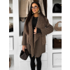 Hnědý kabát KARNELI s kožíškem