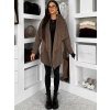 Hnědý kabát KARNELI s kožíškem