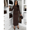 Hnědá tepláková midi hřejivá sukně ZOLAIRA