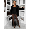 Černá průhledná dlouhá sukně VOULAKA s kraťásky