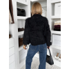Černý chlupatý stylový svetřík REVONTA
