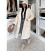 Krémový hřejivý dlouhý kabát KOUZELY