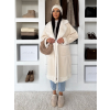 Krémový hřejivý dlouhý kabát KOUZELY