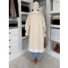 Krémový hřejivý dlouhý kabát KOUZELY
