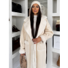 Krémový hřejivý dlouhý kabát KOUZELY
