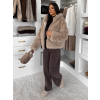 Béžový faux fur kožešinový kabátek TORLITA