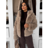 Béžový faux fur kožešinový kabátek TORLITA