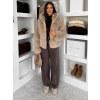 Béžový faux fur kožešinový kabátek TORLITA