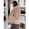 Béžový faux fur kožešinový kabátek TORLITA
