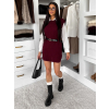 Vínové svetrové krátké šaty JORELEA s košilí
