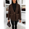Hnědý elegantní vypasovaný kabátek RALORIEN