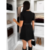 Černé elegantní pouzdrové krátké šaty FELUREA s páskem