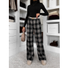 Černé kostkované kárované široké kalhoty VIOTRA