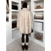 Bílý kožešinový žíhaný faux fur kabát ZOLARIA