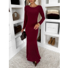 Bordó dlouhé společenské šaty TAVOLIE s holými zády
