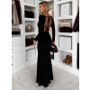 Černé dlouhé společenské šaty TAVOLIE s holými zády