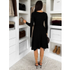 Černé elegantní áčkové šaty TEYVORA s páskem