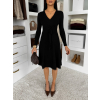 Černé elegantní áčkové šaty TEYVORA s páskem