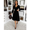 Černé elegantní áčkové šaty TEYVORA s páskem