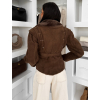 Hnědá semišová vypasovaná bunda LAVETON s kožíškem