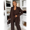 Hnědé pruhované elegantní oversize sako LEXUMA