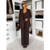 Hnědé pruhované elegantní oversize sako LEXUMA