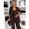 Hnědé pruhované elegantní oversize sako LEXUMA