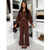 Hnědý elegantní hřejivý komplet FONIREL