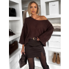 Hnědý oversize elegantní svetřík ZYRMINA