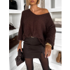 Hnědý oversize elegantní svetřík ZYRMINA