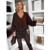 Hnědý oversize elegantní svetřík ZYRMINA