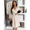 Krémové áčkové midi šaty TEYVORA s páskem